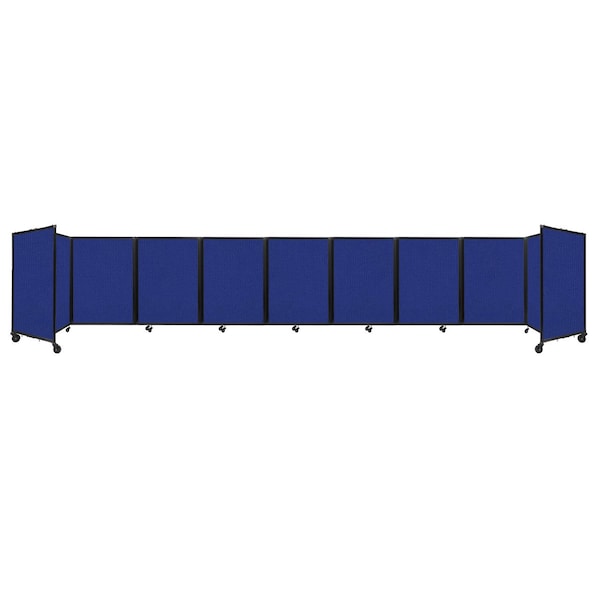 Versare Room Divider 360 Folding Portable Partition 25' x 4' Royal Blue Fabric 1148905 - main